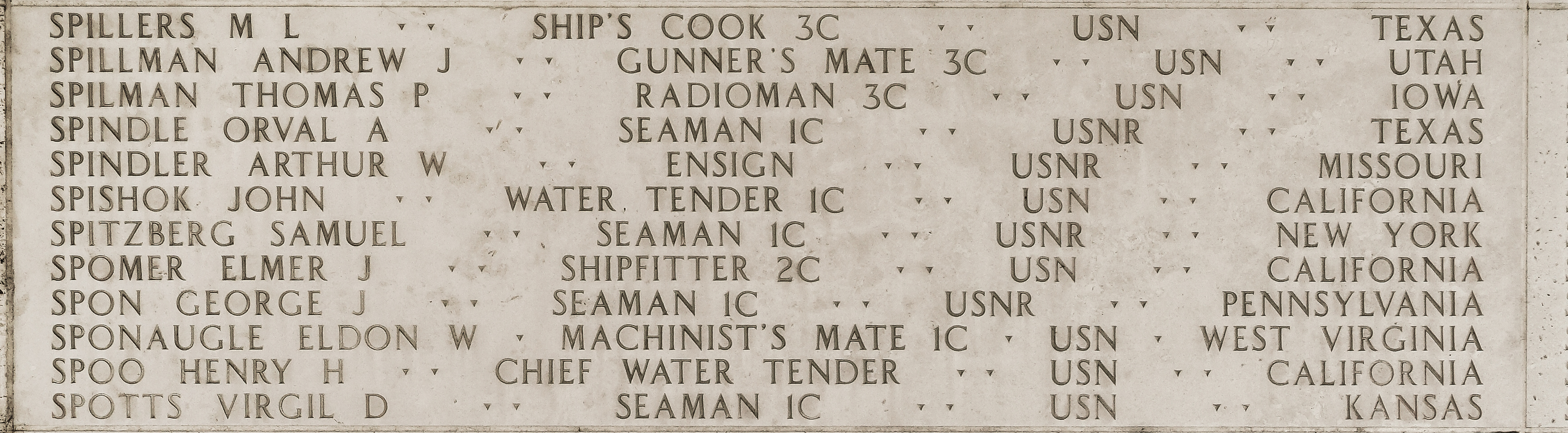 Thomas P. Spilman, Radioman Third Class